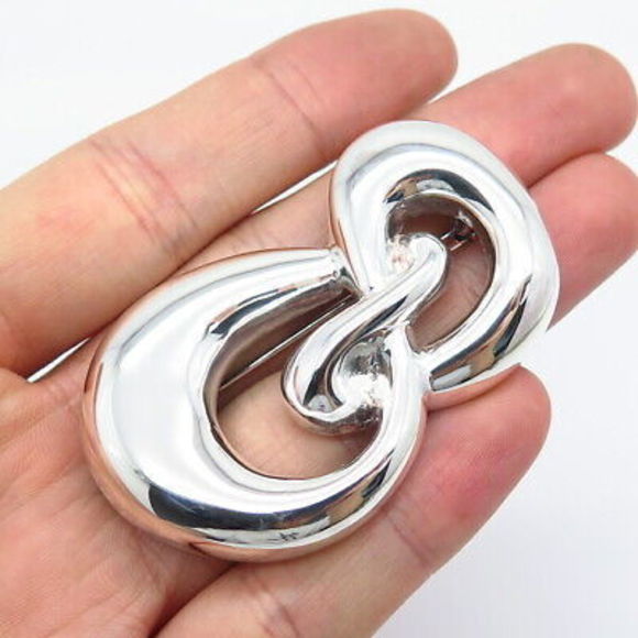925 Sterling Silver Vintage Krypell Modernist Pin Brooch
